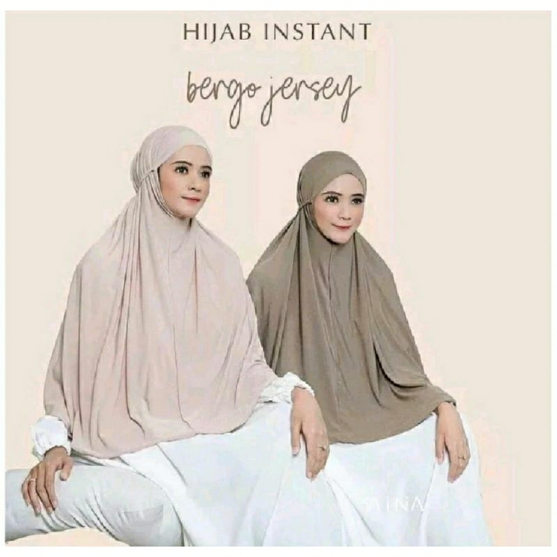 HIJAB KHIMAR BERGO JERSEY| Jilbab Instan Tali Jumbo XL