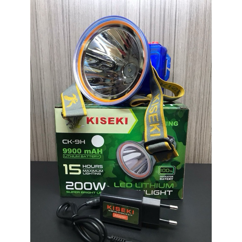 Senter kepala led kiseki CK-7H/8H/9H senter led lithium best lighting cahaya putih