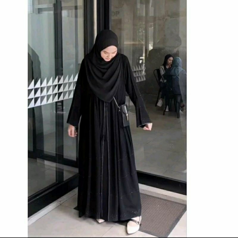 Terbaru Gamis Abaya Hitam Turkey Wanita Remaja Muslimah Jubah Umroh Dubai