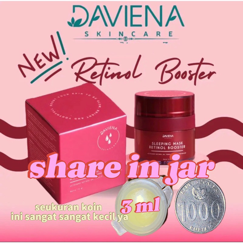 RETINOL BOOSTER DAVIENA SKINCARE 3ml MINI sleeping mask daviena retinol daviena bandung