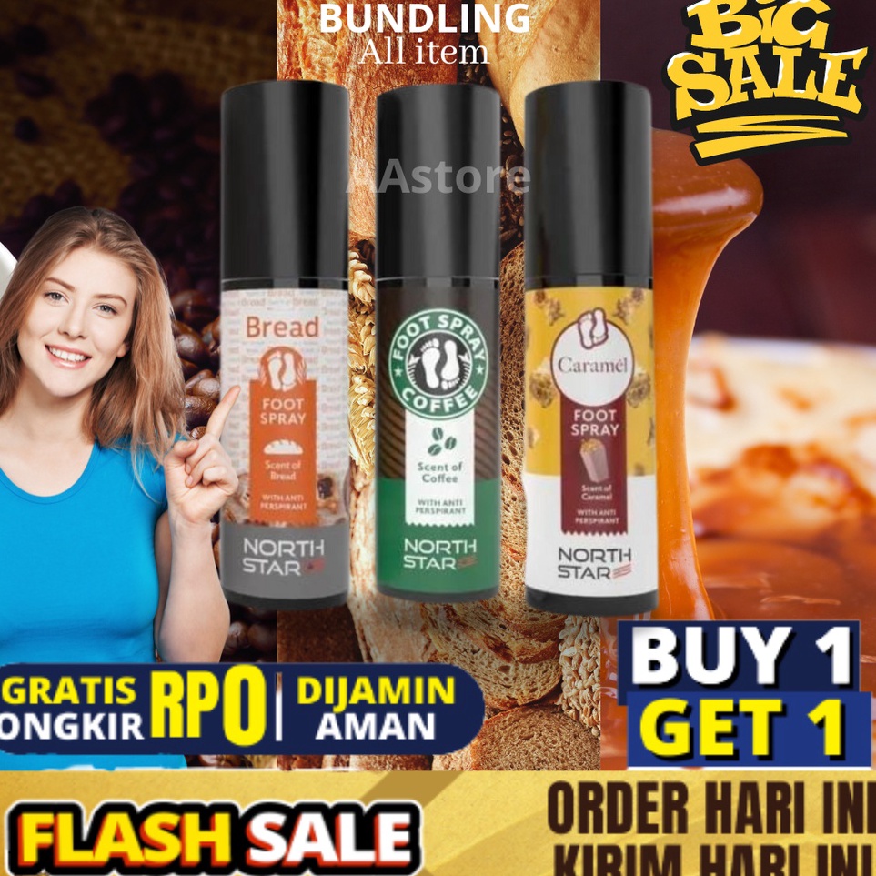 ART V62I North star Footspray Parfum  Bundling Northstar  Footspray Parfum Pengharum Sepatu dan Tas 