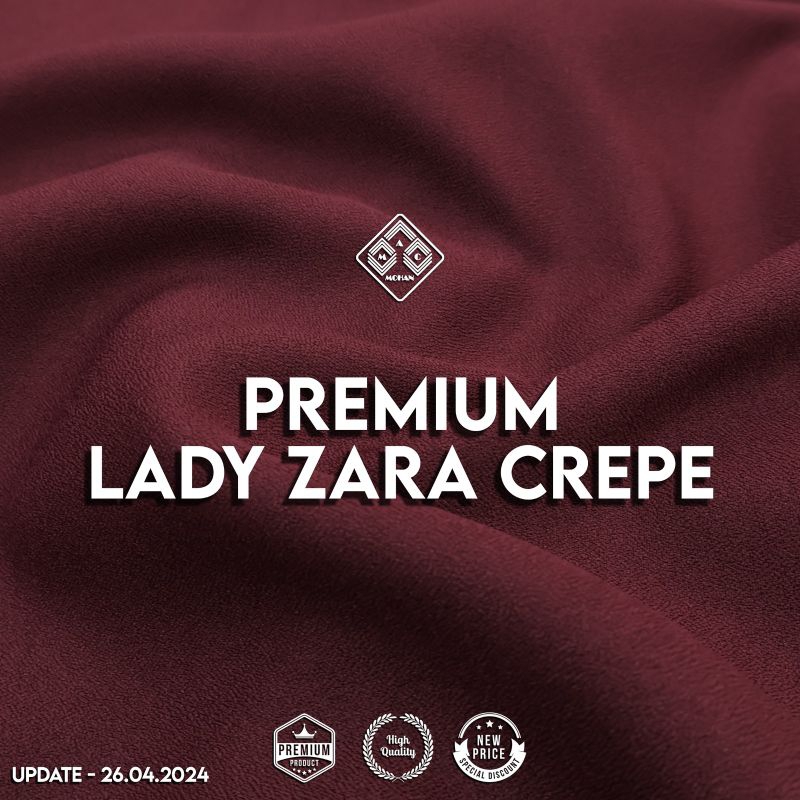 {Re-Stock} Kain LADY ZARA Crepe Fourway Stretch Original Per 0.5m Harga Termurah Kain LadyZara Zara 