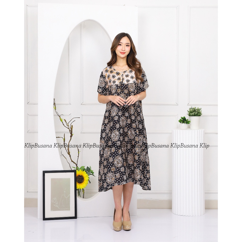 Baju Daster Dress Kimono Piyama ASSYFA Busui Kancing Depan Dada Tidur Remaja Wanita Busui Bumil Moti