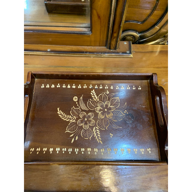 Nampan kayu jati asli