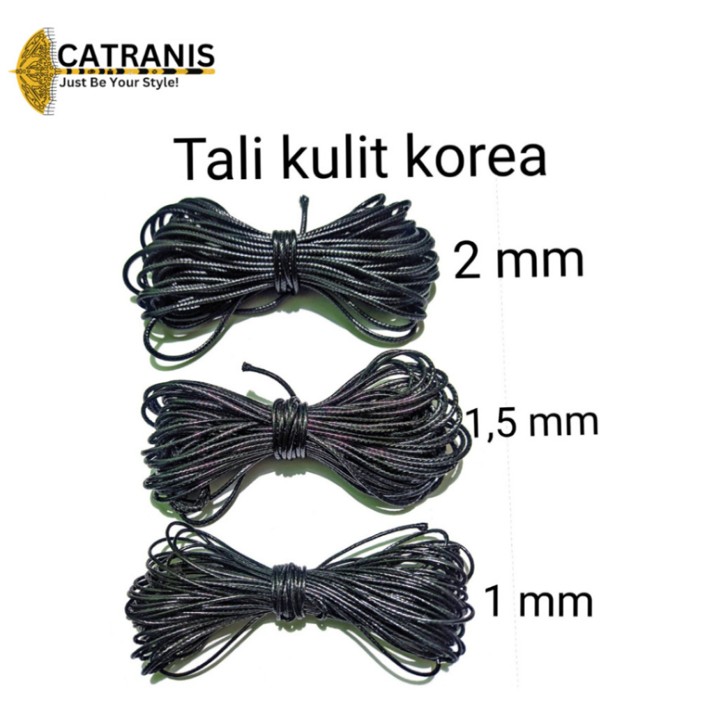 CATRANIS Tali Korea 1 mm 1.5 mm 2 mm Tali Kulit Korea Bahan Kerajinan Gelang dan Kalung 5/10 METER