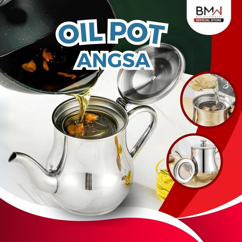 Oil pot Teko Saringan Minyak 500ml Stainless Angsa Jumbo