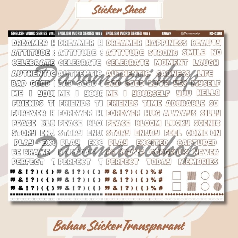 

Sticker Kata Huruf English Word 1 Stiker Sheet Dekorasi Journaling Scrapbook Handmade by Dasomaerishop