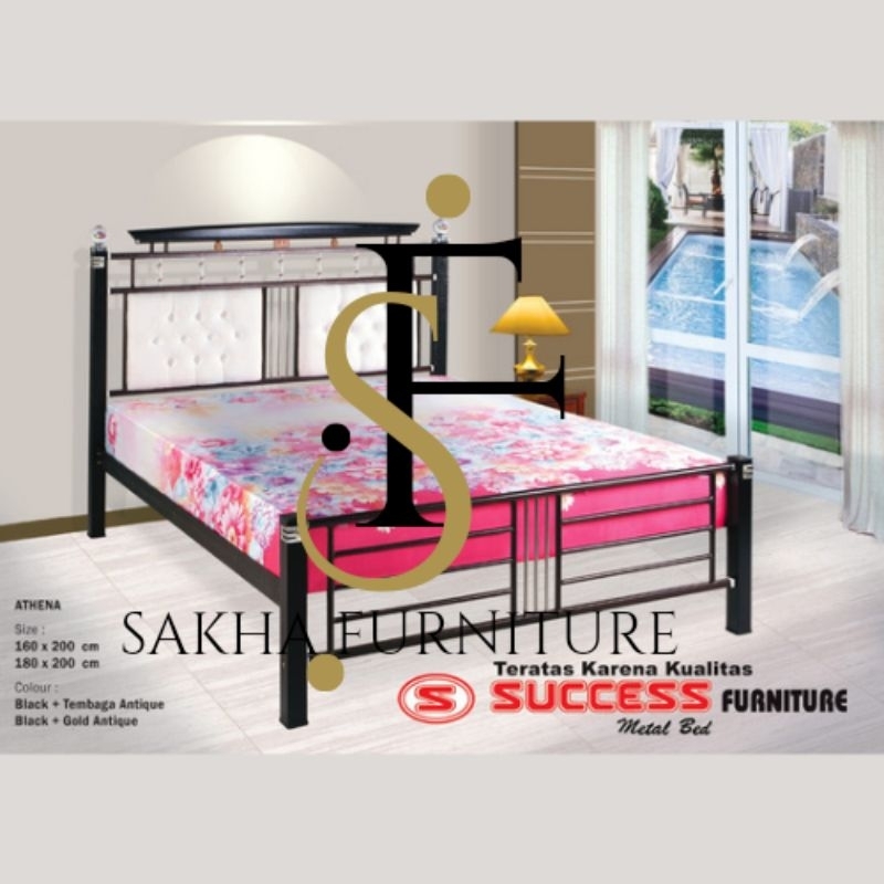 Ranjang Tembaga Athena Premium Success Furniture Kuat Awet Kokoh Tahan Lama Size 160cm x 200cm dan 1