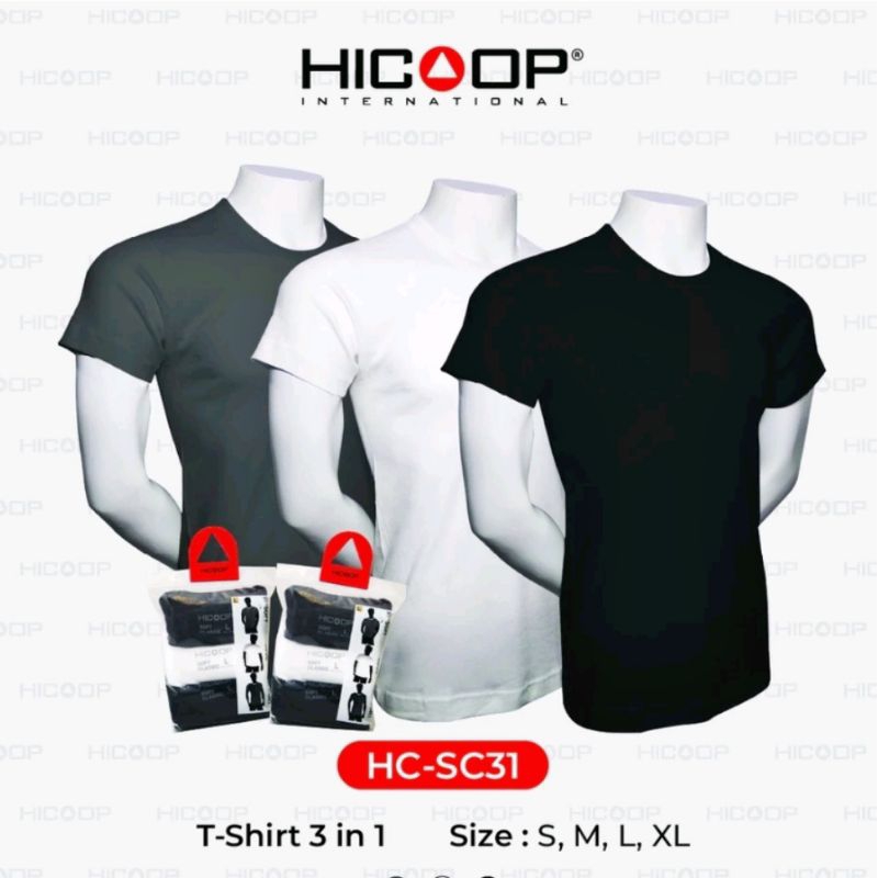 Hicoop Kaos Polos Pria Kaos Daleman Adem Nyaman Men T-shirt