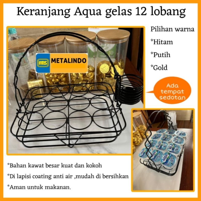 Keranjang Aqua Gelas Mbs Rak Tempat Air Mineral Besi Anti Karat