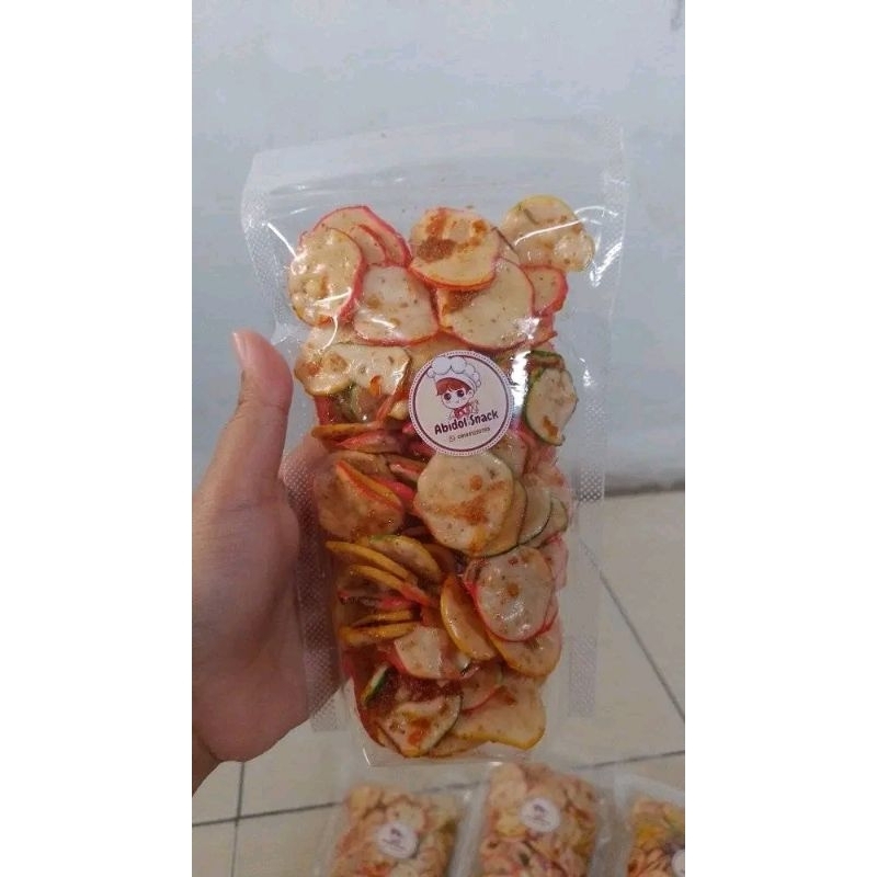 

KERUPUK SEBLAK PEDAS KERING ABIDOL SNACK / KERUPUK SEBLAK DAUN JERUK