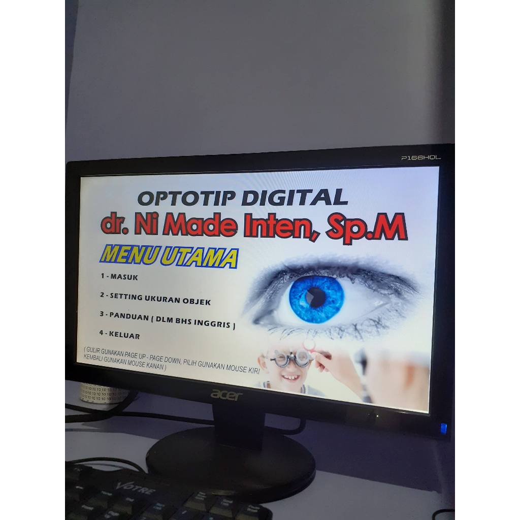 Jual Optotip Snellen Digital wireless komplit tes uji visus mata