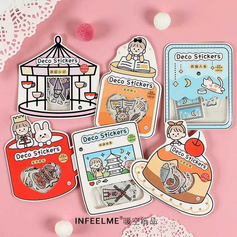 

[GEMAS] 40Pcs Sticker Lucu Sticker Dekorasi Kecil Jurnal DIY Scrapbook Deco Stickers