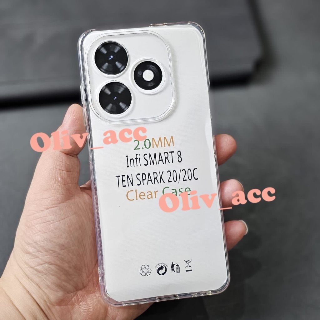 case tecno spark 20 20c 20 pro clear case transparan soft case bening