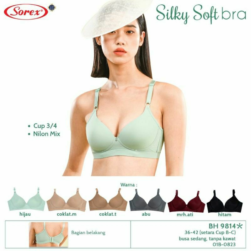 Bra Sorex 9814 Silky Soft Bra Tanpa Kawat