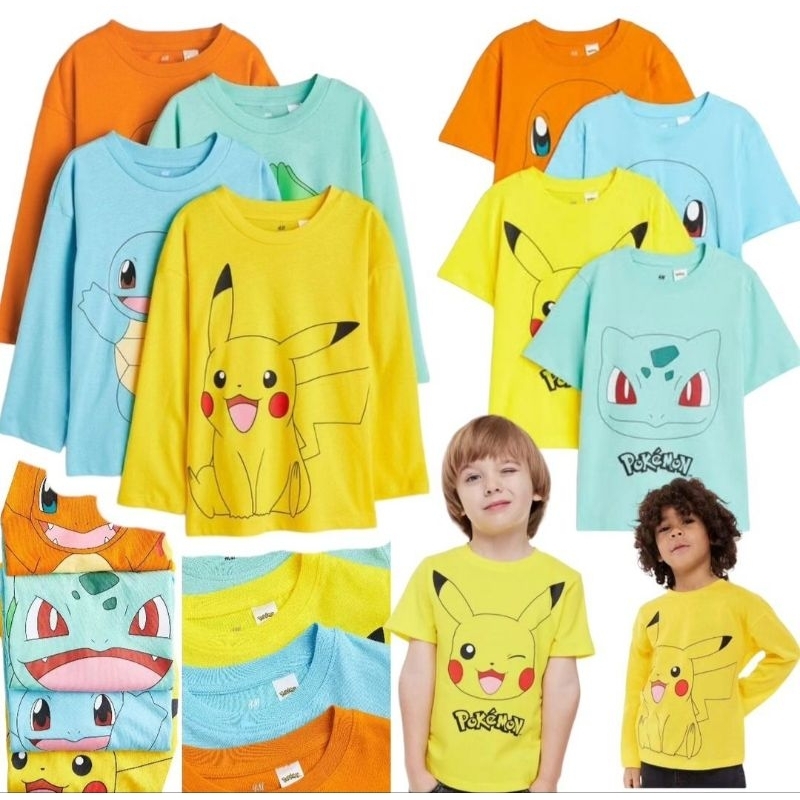 Restok kaos anak laki² hnm pokemon
