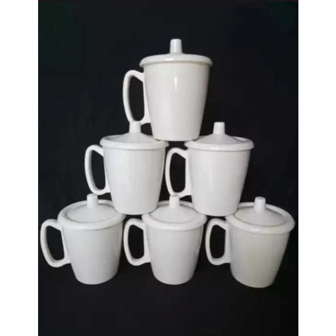 Diskon  12 PcsGelas Melamin Gagang Dinner ware 126 Tutup/Gelas Kopi Melamin / Gelas Teh / Gelas Mela