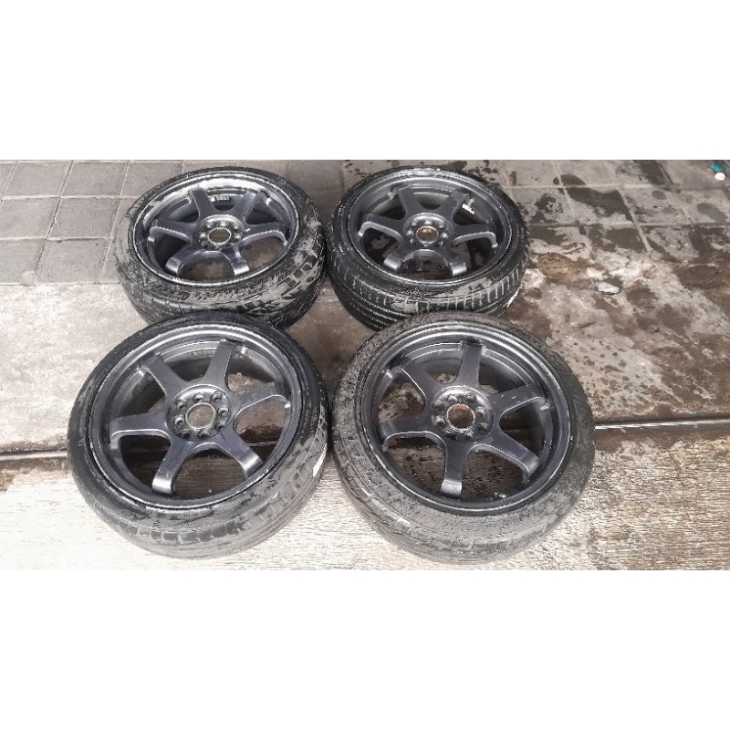 VELG MOBIL SEKEN RACING TE37 RING 17 BAUT 8X100/114.3 COCOK DI JAZZ YARIS