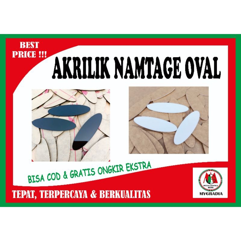 

Akrilik Namtage Oval 2,5 x 8 cm