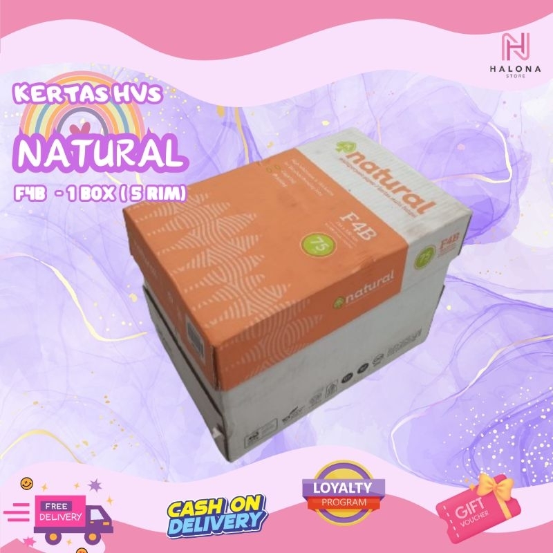 

[1 BOX / 5 RIM] Kertas HVS F4B Natural 75GSM