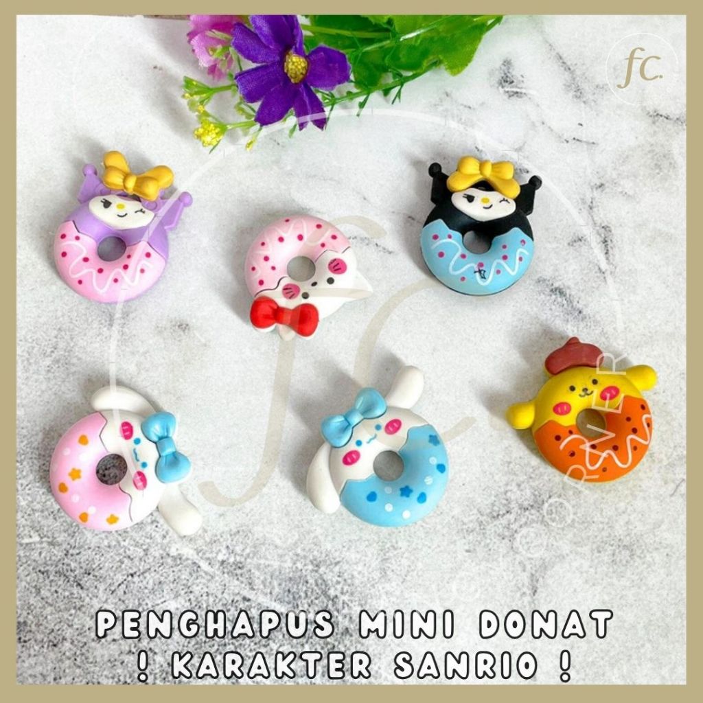 

Penghapus Karet 3D Rubber Eraser Setip Donat Sanrio SanX Cinnamoroll Kuromi Pompompurin Hello Kitty Donut Doughnut Cute Dessert ER-1217 Harga Grosir Ready COD