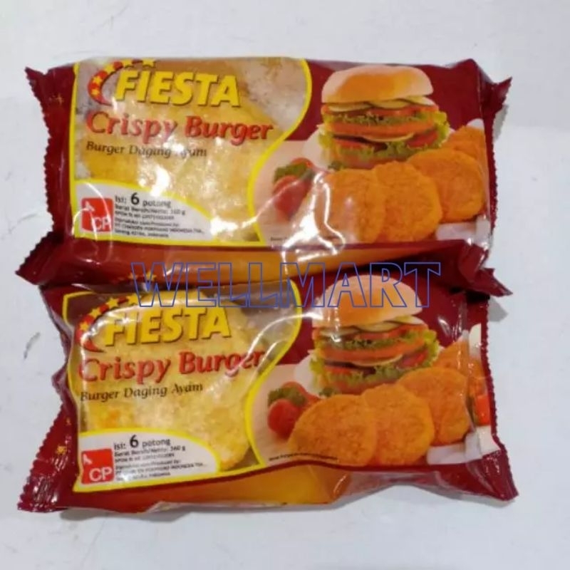 

Fiesta Crispy Burger 360g Isi 6 Potong Burger Daging Ayam