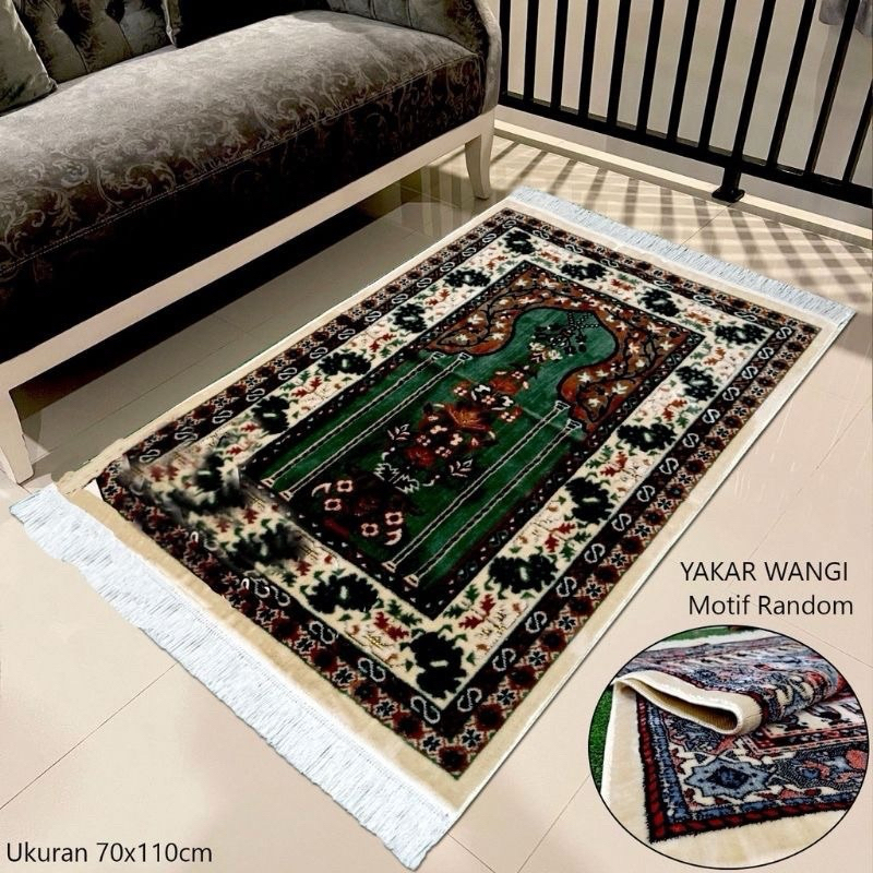 Sajadah Turki Beludru Super Tebal Premium Dewasa | YAKAR WANGI | Sajadah Wangi| Sajadah Parfum| Perl