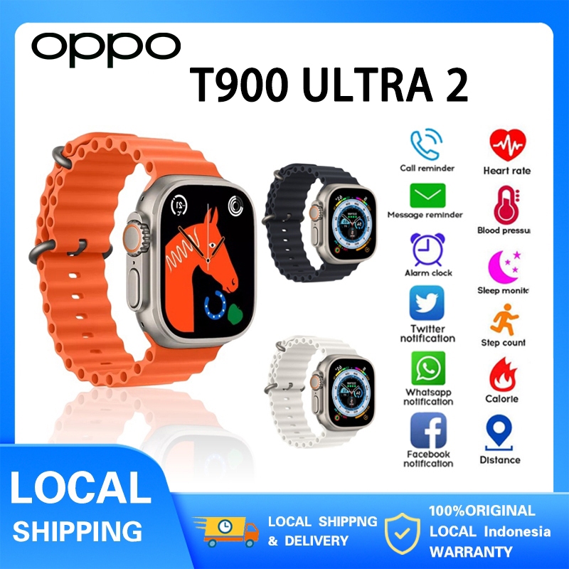 OPPO 2024 Smartwatch T900 ultra 2 Jam Tangan Pintar Tahan Air Baru Pengisian Daya Nirkabel Smar Twat