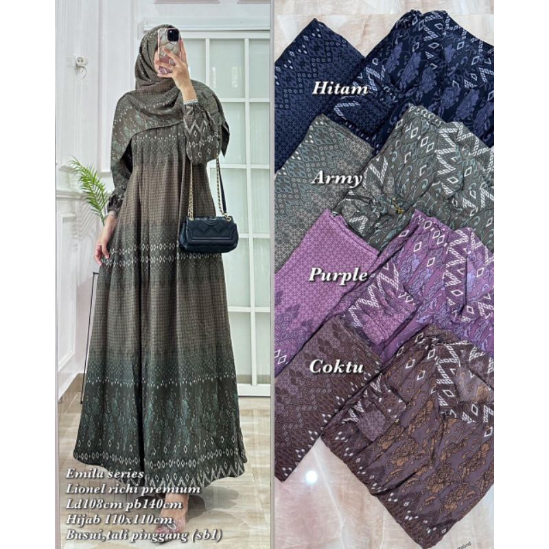 Gamis emos lionel richi premium free hijab 2781