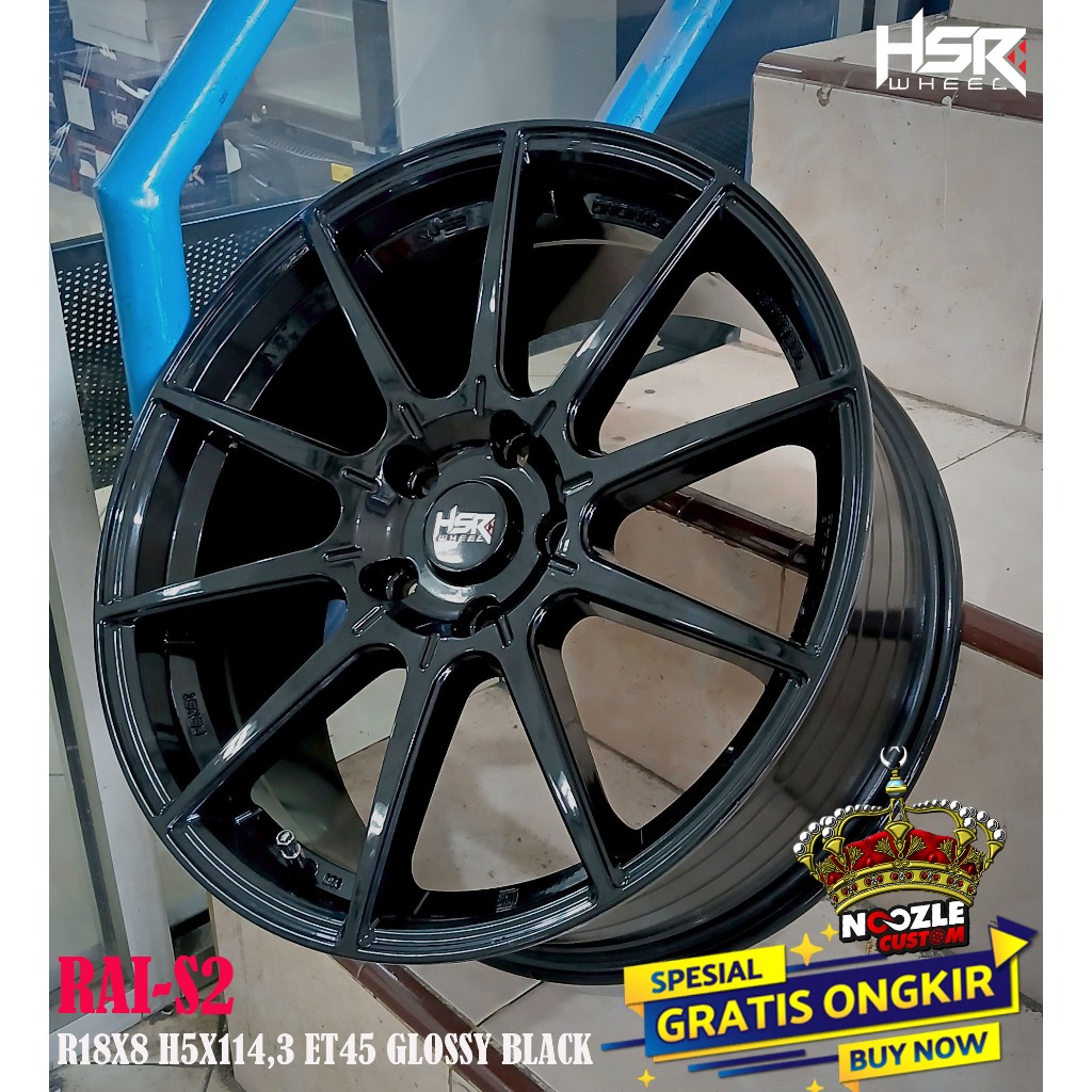 Velg Mobil Ring 18 Lubang 5 INNOVA CIVIC TURBO Pelek Racing HSR R18 Terbaru