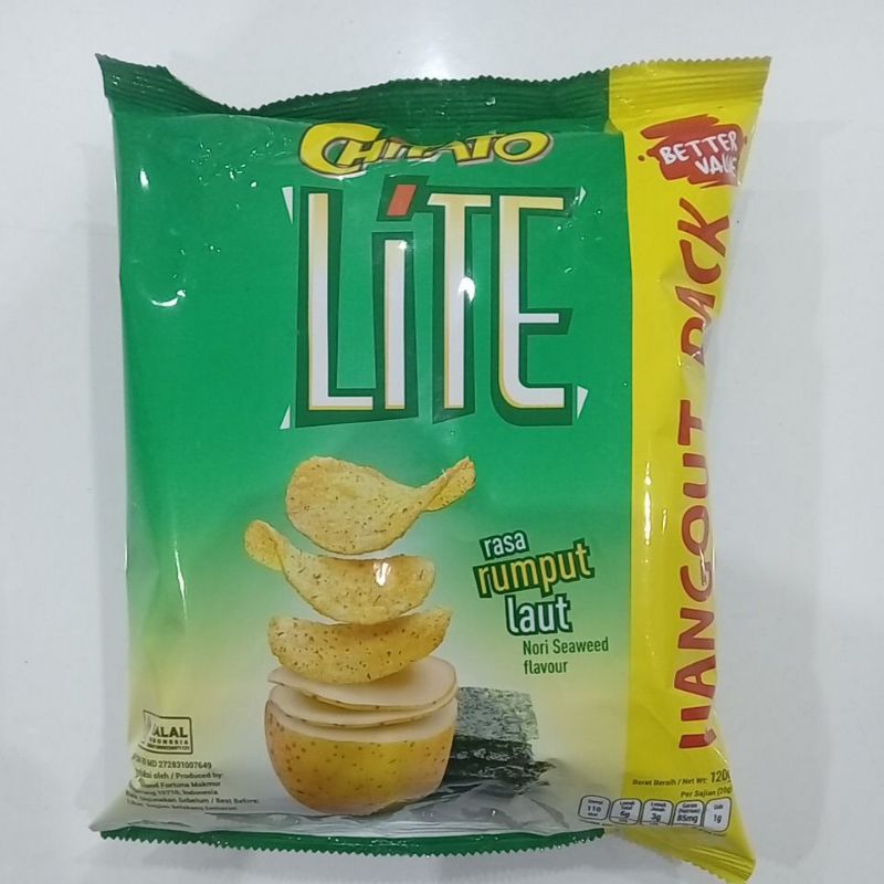 

Chitato Lite Keripik Kentang Rasa Rumput Laut 120 g Hangout Pack