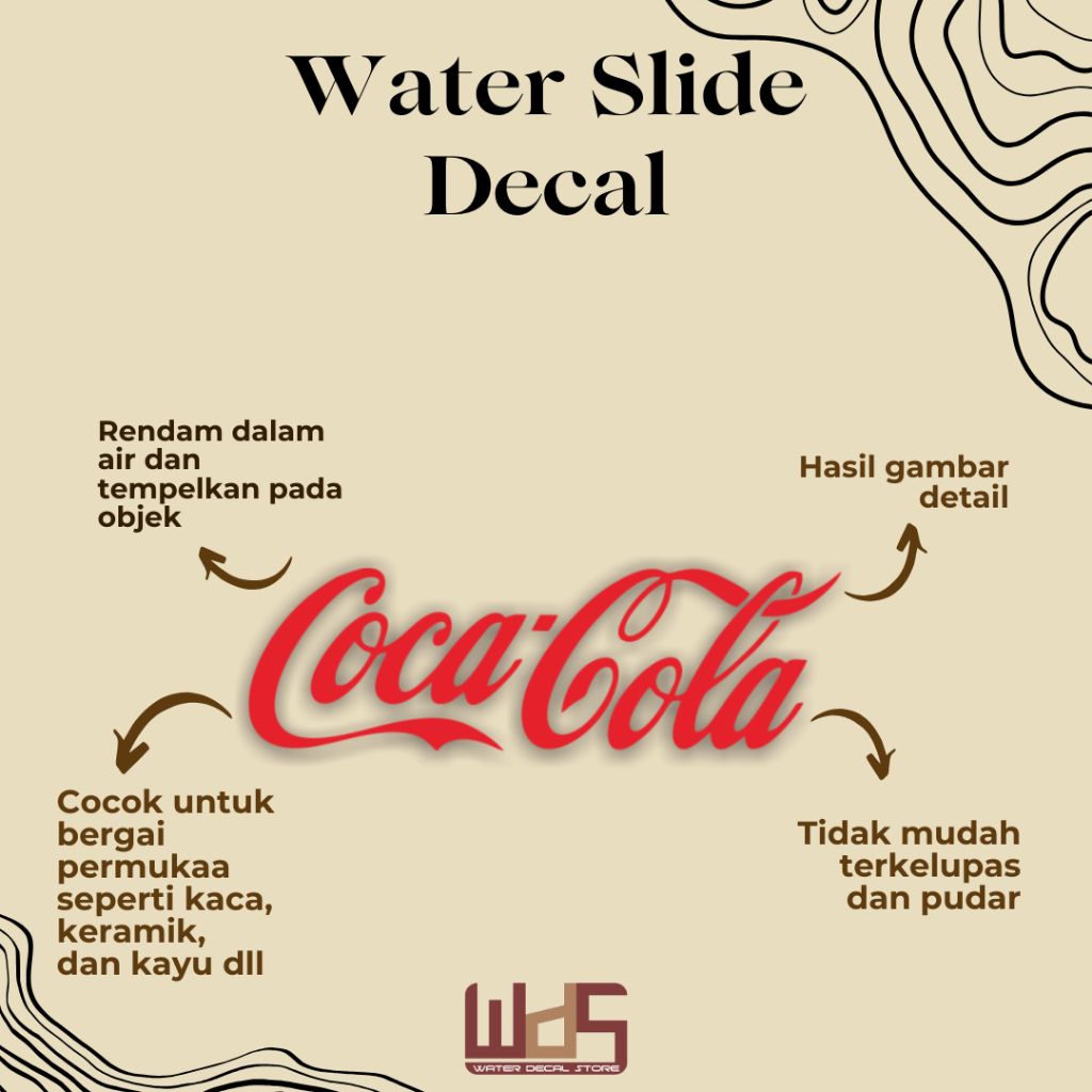 

WATER SLIDE DECAL COCA COLA / DECAL AIR / STIKER AIR / MERCHANDISE