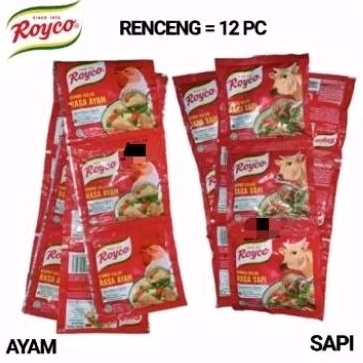 

Penyedap masakan Royco 12pcs per renceng