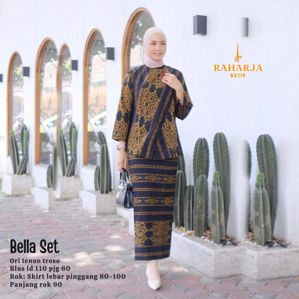 Setelan one set batik tenun etnik adat kondangan wanita terbaru kekinian