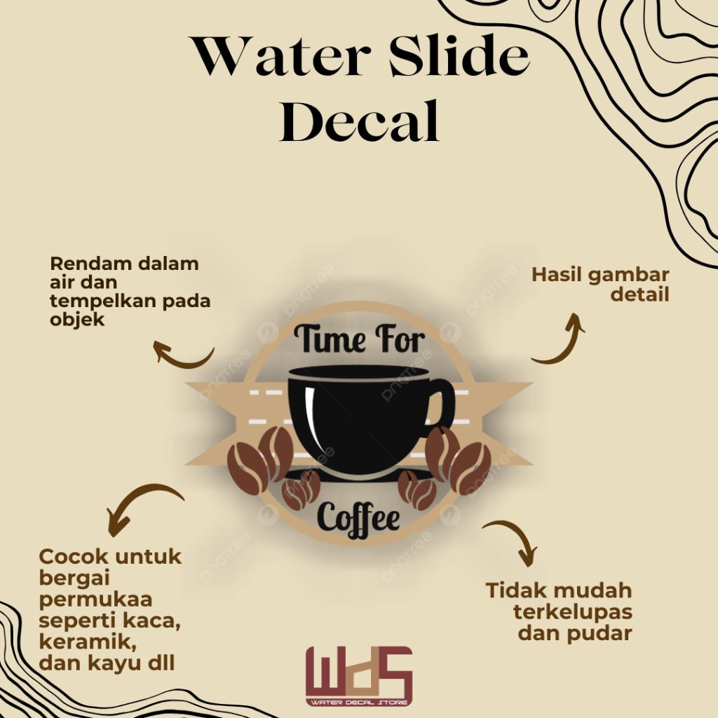 

WATER SLIDE DECAL COFFE / DECAL AIR / STIKER AIR / MERCHANDISE