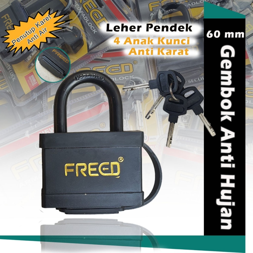 RALALI  Freed Gembok Leher Pendek Anti Hujan Tahan Anti Karat - Gembok Pagar Freed