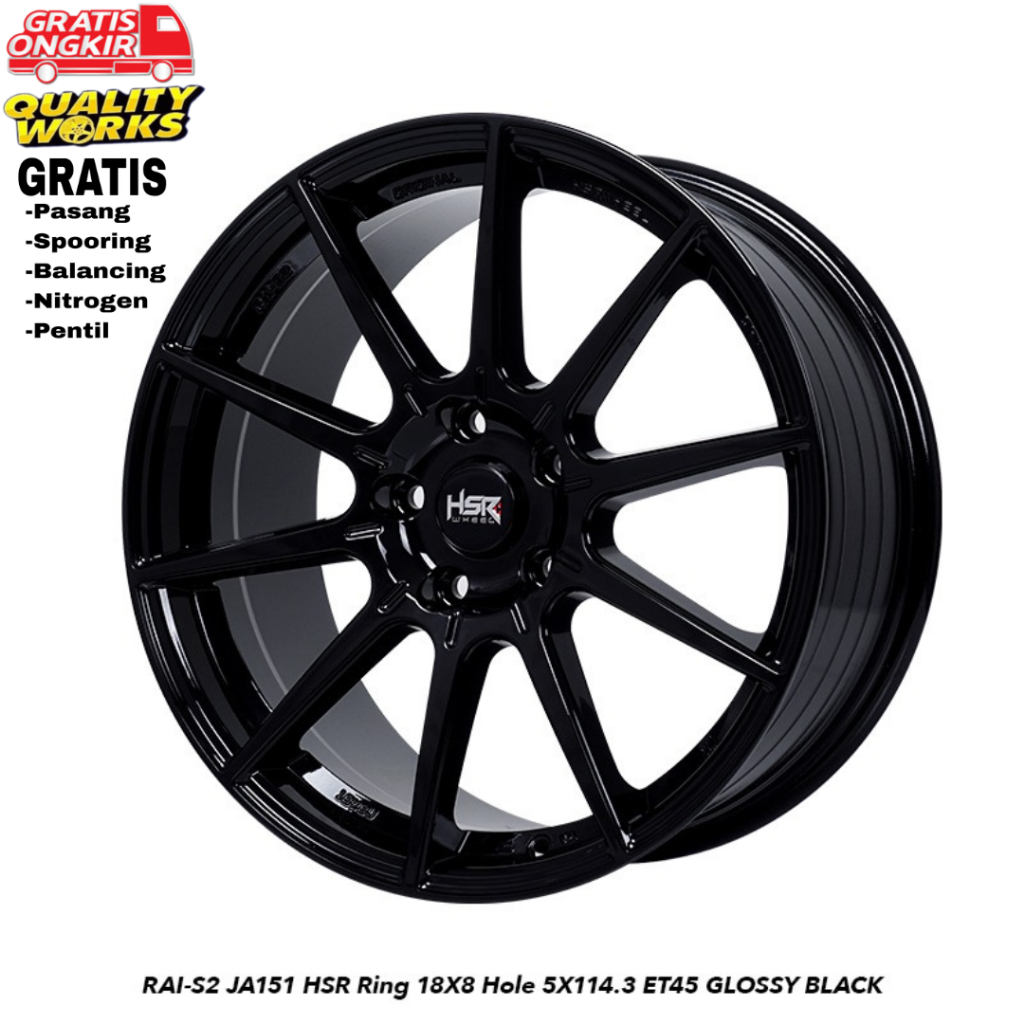 Velg Modifikasi Mobil Honda WRV HRV Ring 18 Velg Hsr Wheel Rai-S2