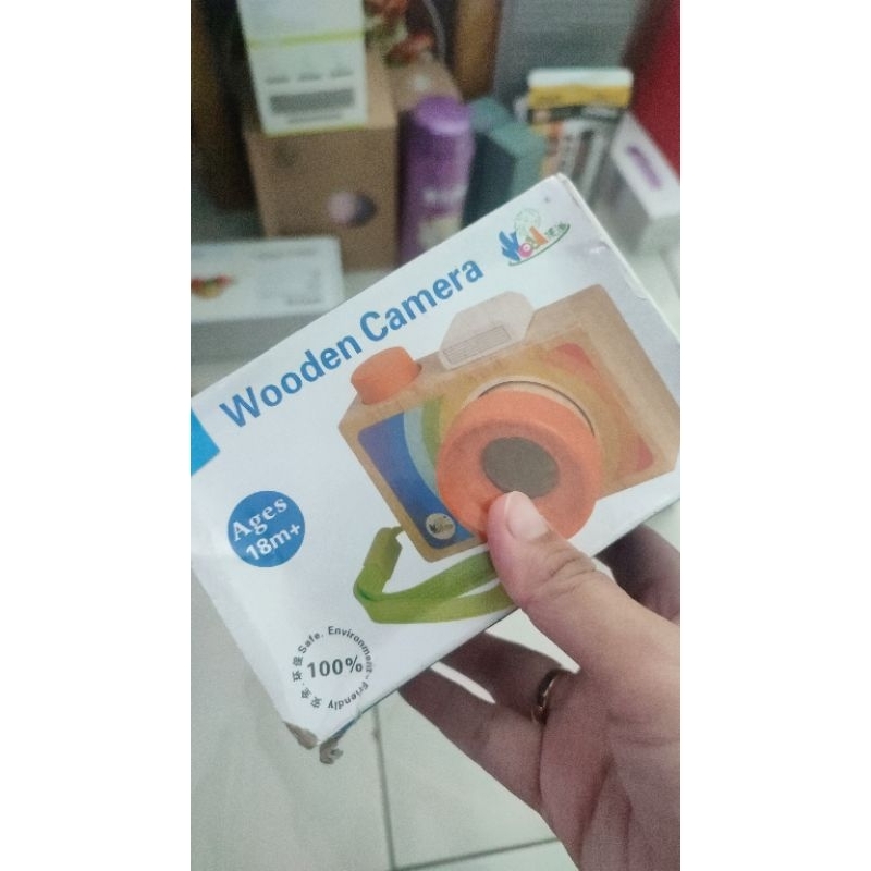 Wooden Camera Kamera Kayu mainan anak