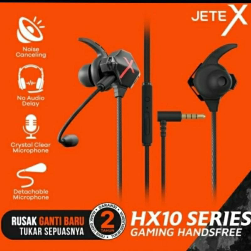 JETE HX-10 HESDSET GAMING Stereo Earphone Noise Cancelling With Mic Hansfree Extra Bass HX10