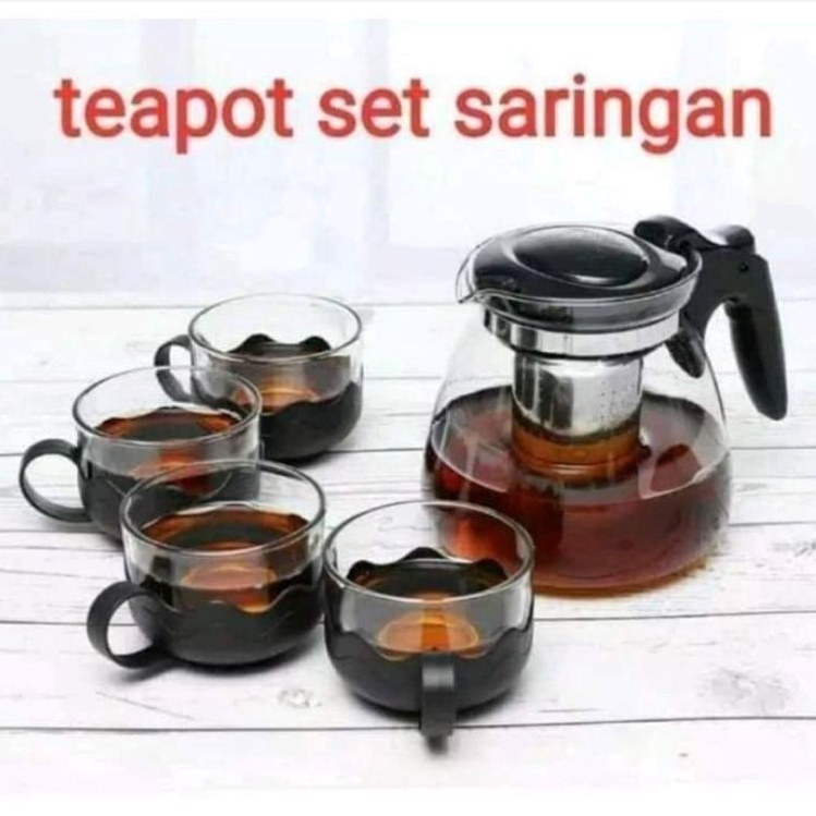 Penawaran Terbaik tea pot set 5 in 1teko gelas kopi set murahsouvernirkado murahteko murahgelas set