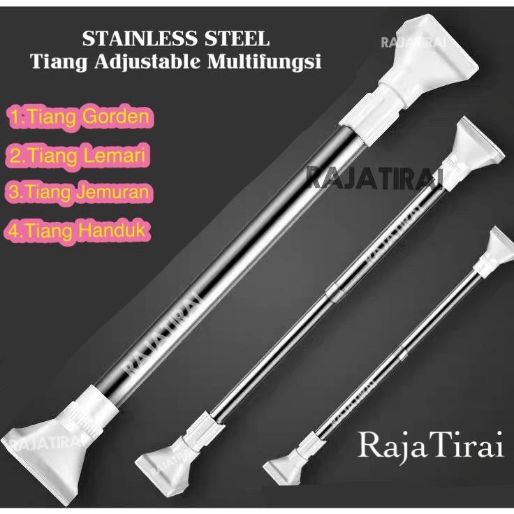 RealPict TIANG PIPA TONGKAT STAINLIST FLEKSIBEL 5CM42CM TANPA PAKU TIANG HORDEN GORDEN GORDENG HORDE