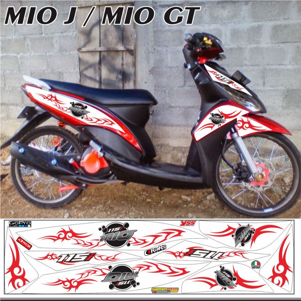 STRIPING VARIASI STIKER MOTIF STRIPING MIO J STIKER VARIASI MOTOR MIO J / MIO GT STIKER STRIPING