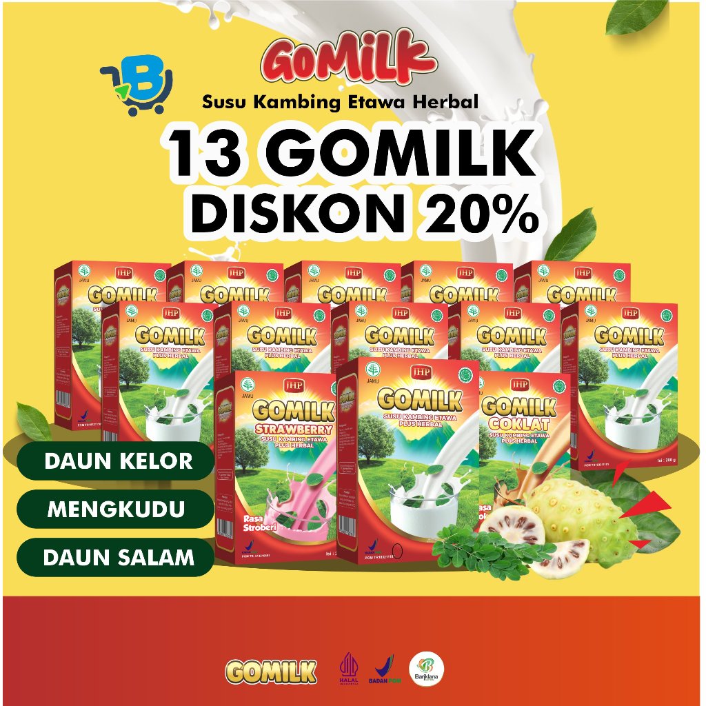 

Susu Gomilk 13 Box Susu Kambing Etawa Herbal 200gr