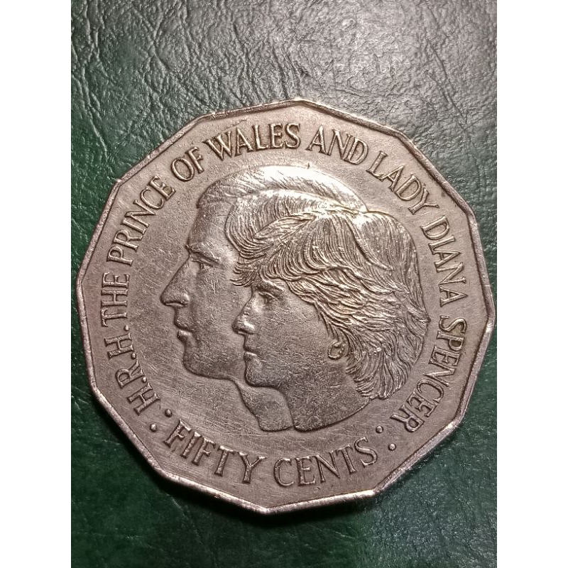Koin Australia 50 Cents the Prince of Wales &amp; Lady Diana Tahun 1981