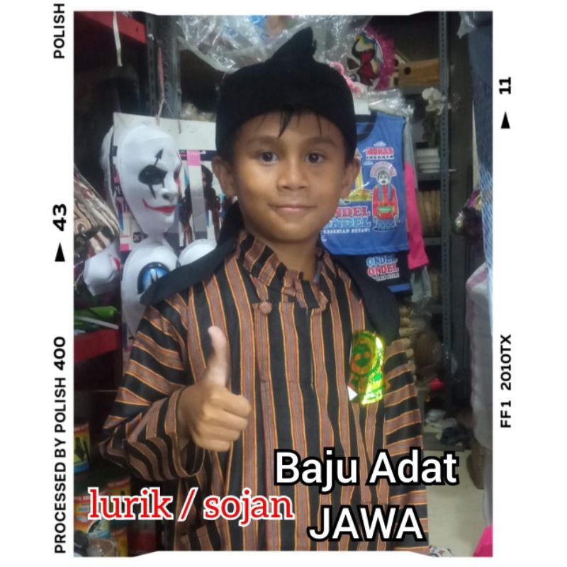 Baju Adat Jawa Sojan Lurik Ukuran Anak Laki 2-12 th