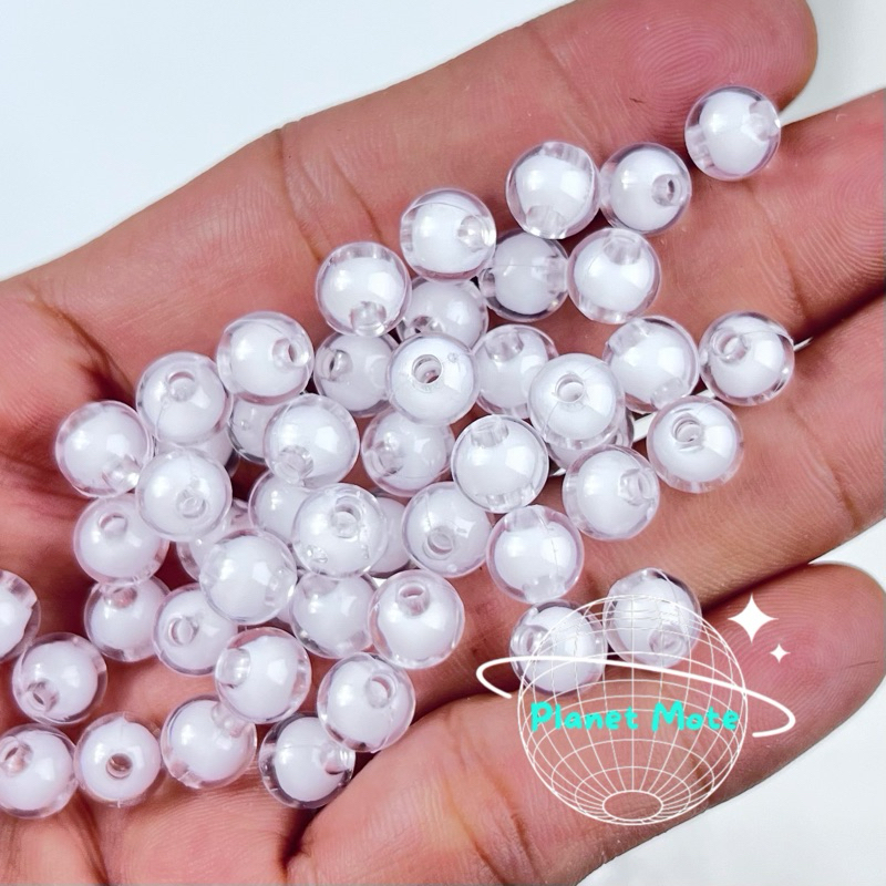 Manik Mote Akrilik Bulat Bening  Isi (15gr)