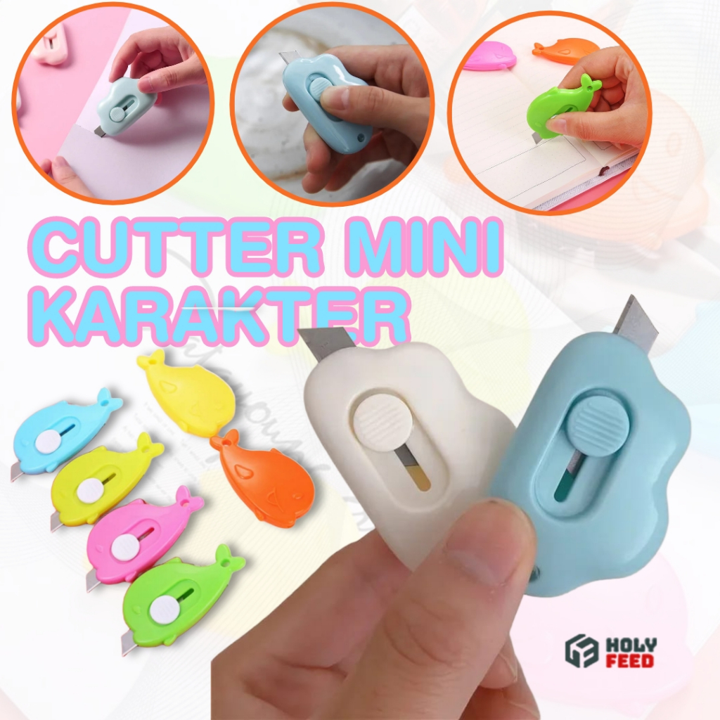 

Cutter Mini Karakter Bentuk Awan Lucu Pisau Kecil Pemotong Kertas Portable Mungil Praktis