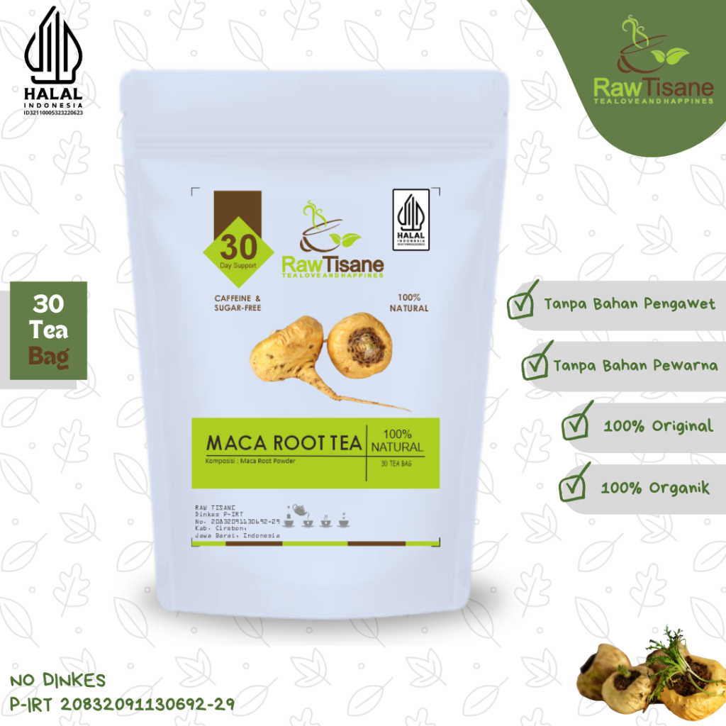 

RAW TISANE Maca Root Tea : Teh Akar Maca Isi 30 Tea Bag