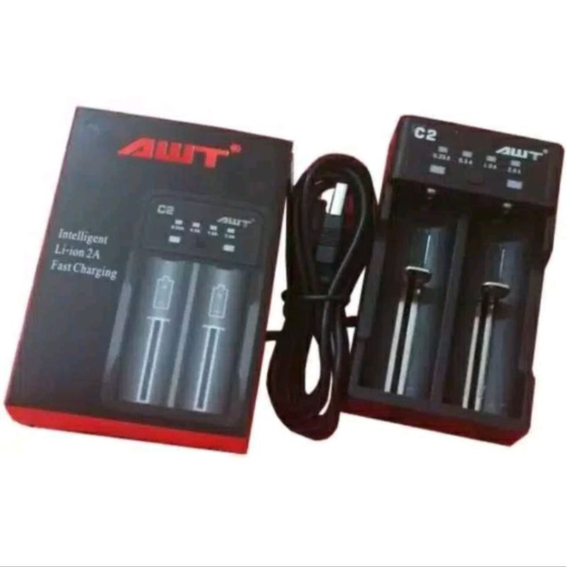 Charger 2Slot awt Charger 2slot18650 Charger baterai charge