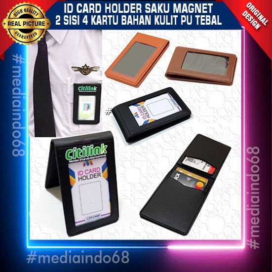 

Card Holder Kulit PU Dompet Saku 4 Kartu (Logo Citilink )
